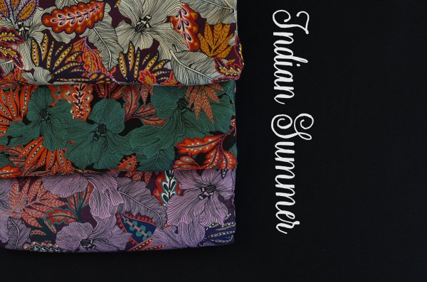 Viskose Webware Indian Summer by Bienvenido Colorido smaragd